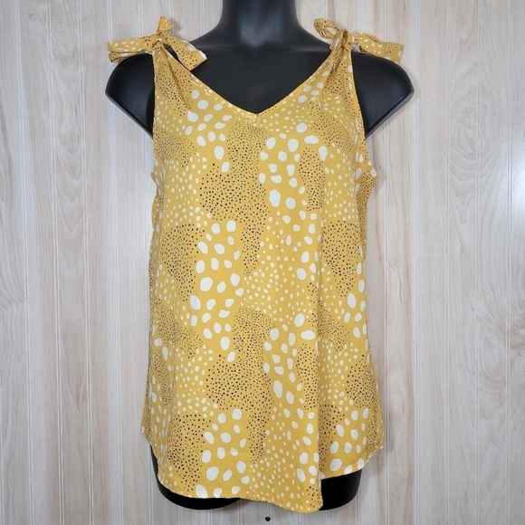 Hailey & Co Goldenrod Tank Top with Shoulder Ties Sz Lg - Picture 2 of 6